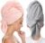 2 Pack Large Microfiber Hair Towel Wrap for Women, Anti Frizz Hair Drying Towel, Fast Dry Hair Turban for Wet Hair, Long, Thick, Curly Hair, Super Absorbent Soft Hair Towels (Pink & Gray)