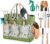 Grenebo Gardening Tools 9-Piece Heavy Duty Garden Hand Tools with Fashion and Durable Garden Tools Organizer Handbag, Rust-Proof Garden Tool Set, Ideal Gardening Gifts for Women