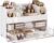 Delamu Makeup Organizer Countertop with 6 Brush Holder, Bathroom Countertop Organizer with 2 Large Drawers, Cosmetic Display Case for Vanity, Ideal Christmas Gifts for Women Girls, Light White