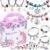 Girls Charm Bracelet Making Kit: Unicorn Toys for Girls Gifts 8-12 Years Old, Birthday Gifts 6 7 8 9 10 Year Old Girl Gift Ideas, Inspires Creativity Art and Crafts for Kids Age 6-8 Jewelry Making Set