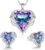 CDE Mothers Day Gifts Jewelry Set for Women, Angle Wing Heart Pendant Necklaces and Earrings with Birthstone， Birthday/Anniversary Christmas Jewelry Gift for Women Wife Her