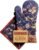 Maison d’ Hermine 100% Cotton Oven Mitt & Pot Holder Set (7.5″x13″ & 8″x8″) Heat Resistant BBQ Cooking Gloves with Loop for Thanksgiving Christmas Decorations Handling Hot Pans (Kelim – Infinity)