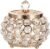 Hipiwe Crystal Jewelry Box with Glass Lid Small Trinket Organizer Mirrored Treasure Box Ring Holder Earrings Necklace Storage Box Keepsake Gift Box for Home Dresser Decor, Gold