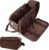 PAVILIA Toiletry Bag for Men, Travel Essentials Shaving Dopp Kit, Mens Travel Bag Toiletries Organizer Case for Grooming, PU Leather Water Resistant Cosmetic Bag Pouch (Dark Brown)