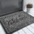Yimobra Welcome Mat, Heavy Duty Sturdy Door Mats for Home Entrance Outdoor Indoor, Front Doormat for Outside Patio Floor Entry Porch Garage Office, Waterproof, Low Profile, 29.5×17, Black Grey