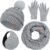 Winter Hat Scarf Gloves and Ear Warmer, Warm Knit Beanie Hat Touch Screen Gloves Set Winter Gifts Neck Scarves for Women